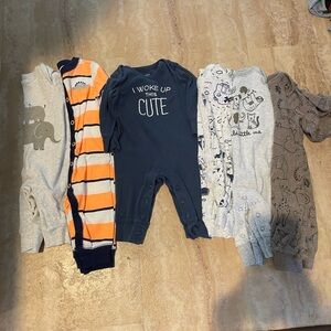 Carter's Kids One Pieces in Navy, Orange, and Gray
